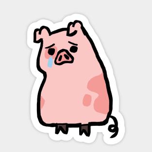 Cute Piggy Very Sad Sticker